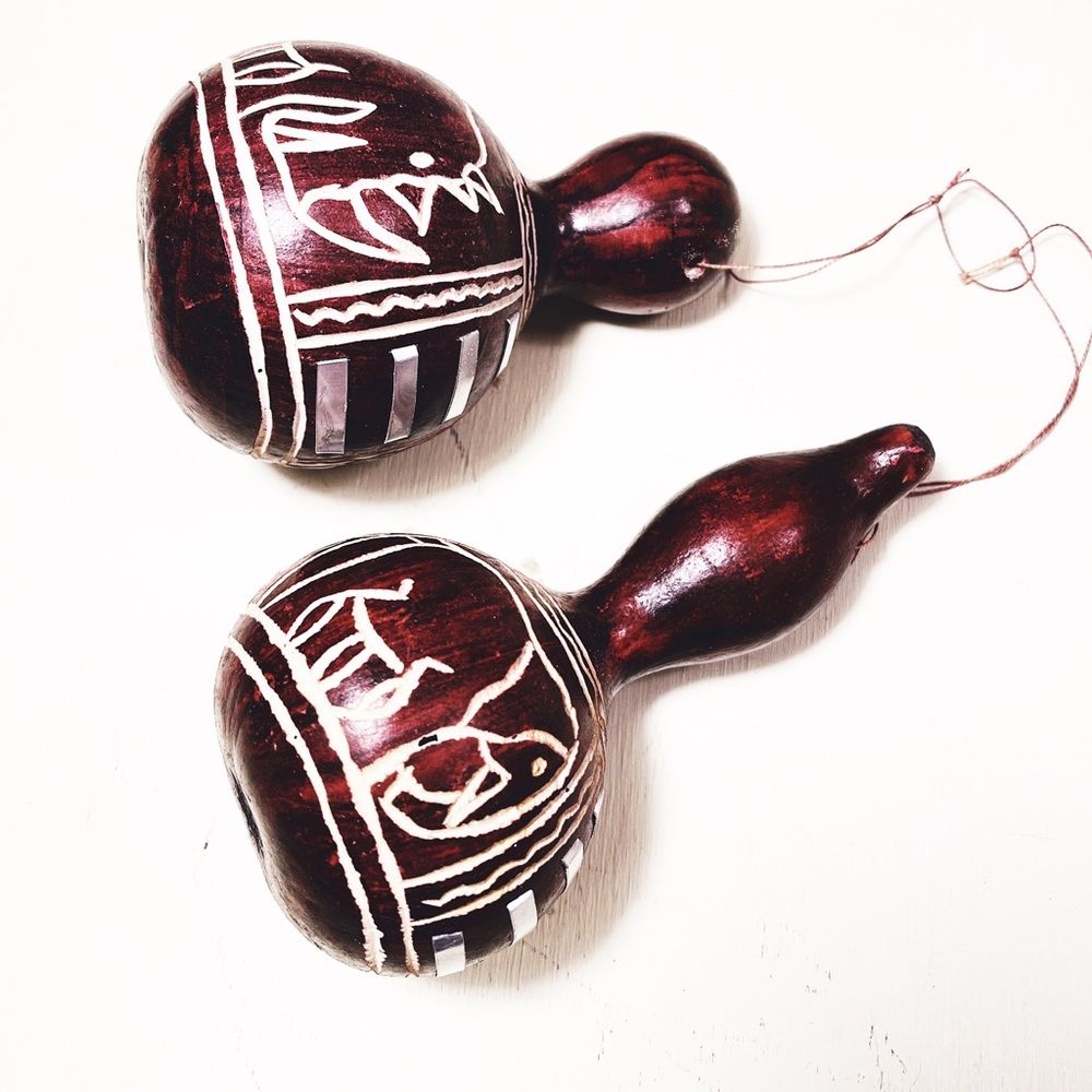 African hand crafted gourd decorative accents